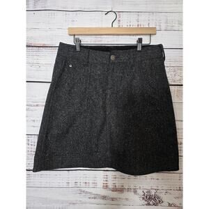 Woolrich women's Charcoal Gray Wool Blend Tweed Woodlyn A-Line Skirt size 8